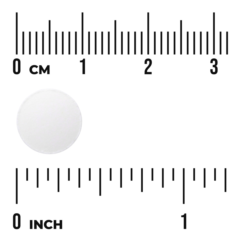SW994 | White round tablet with ruler showing size in centimeters and inches - Thumbnail