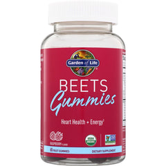 GLF347 | Garden of Life Beets Gummies, Raspberry Flavor, Heart Health + Energy, 60 fruit gummies