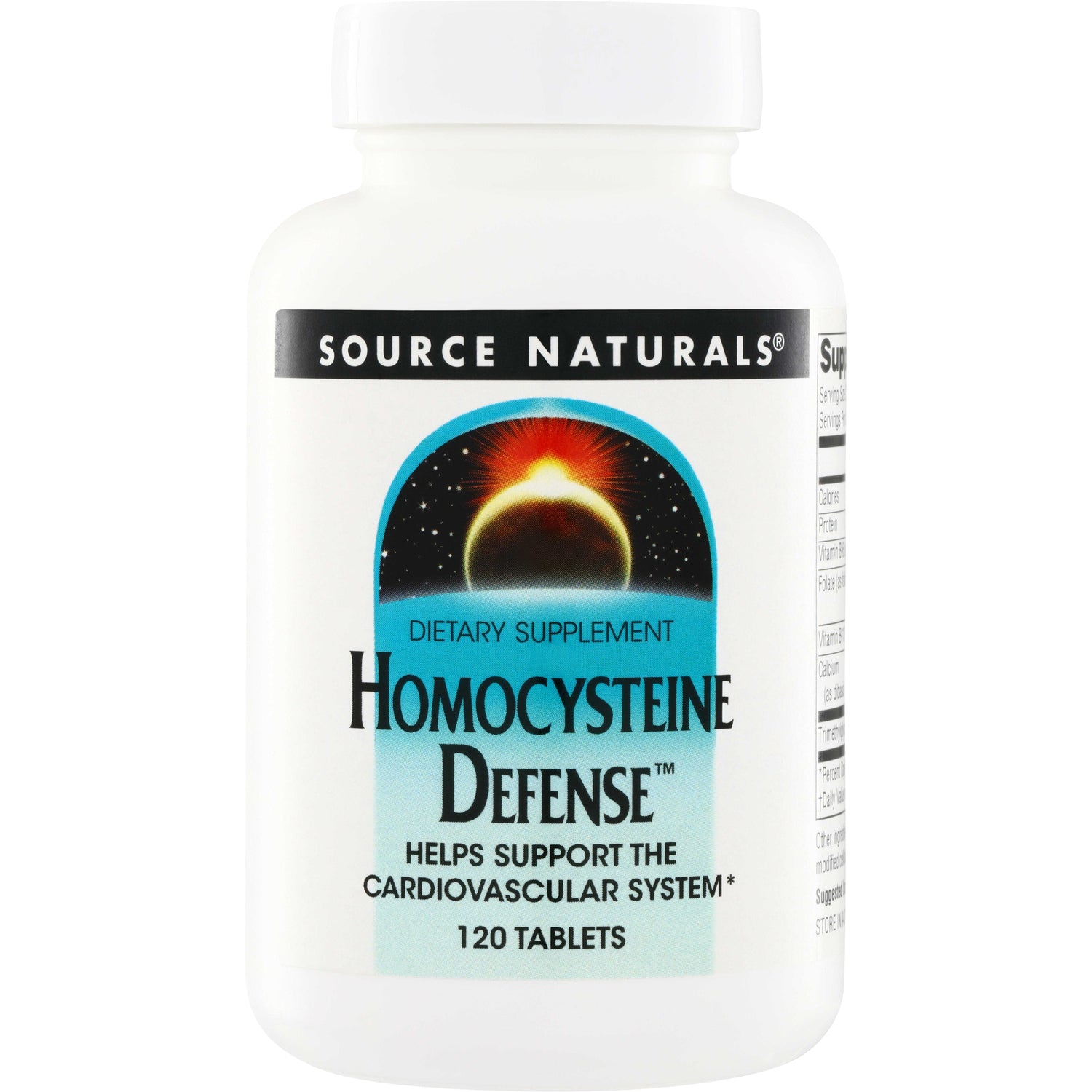 SN343 | Source Naturals Homocysteine Defense dietary supplement, helps support the cardiovascular system, 120 tablets
