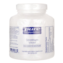 PRN108 | Pure Encapsulations Strontium (citrate) white supplement jar 180 capsules front label visible