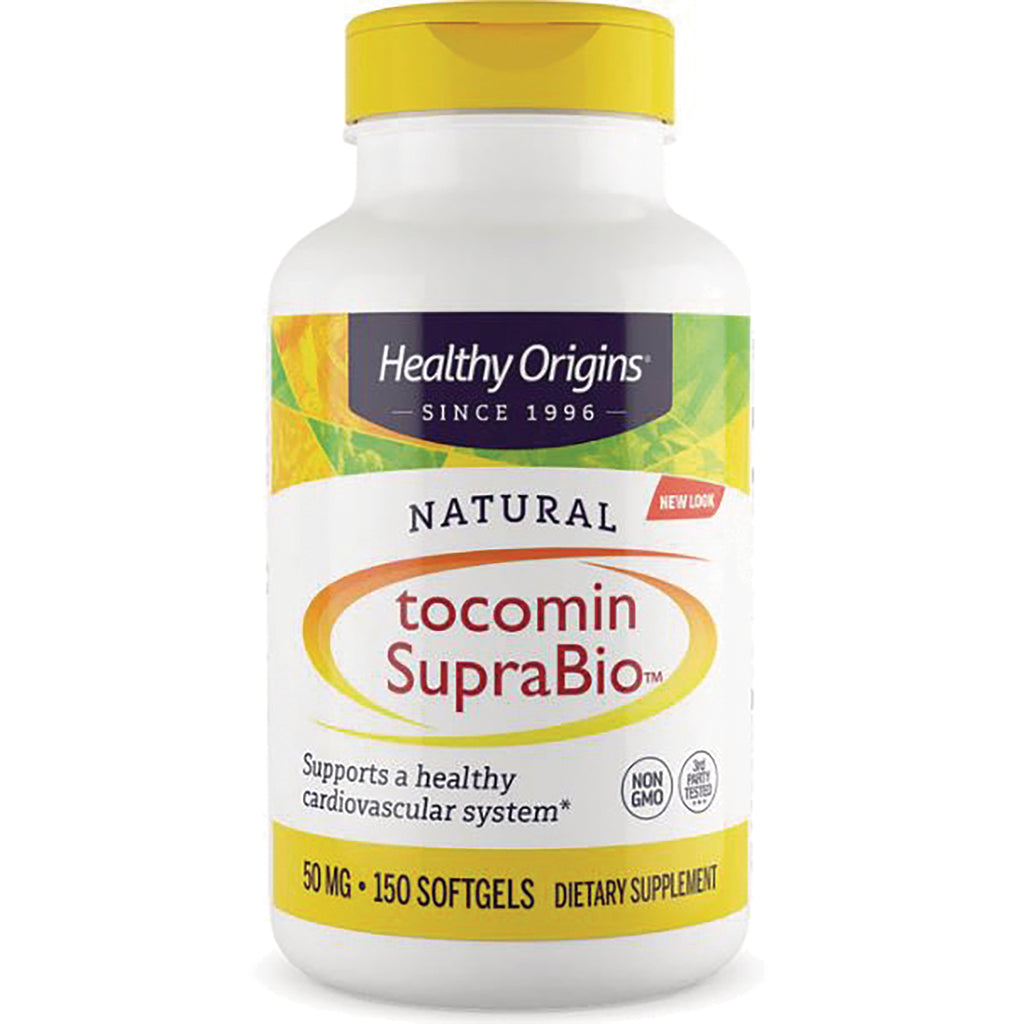 HRG036 | Healthy Origins Tocomin SupraBio white bottle front label showing brand name and 50 MG 150 softgels dietary supplement - Thumbnail