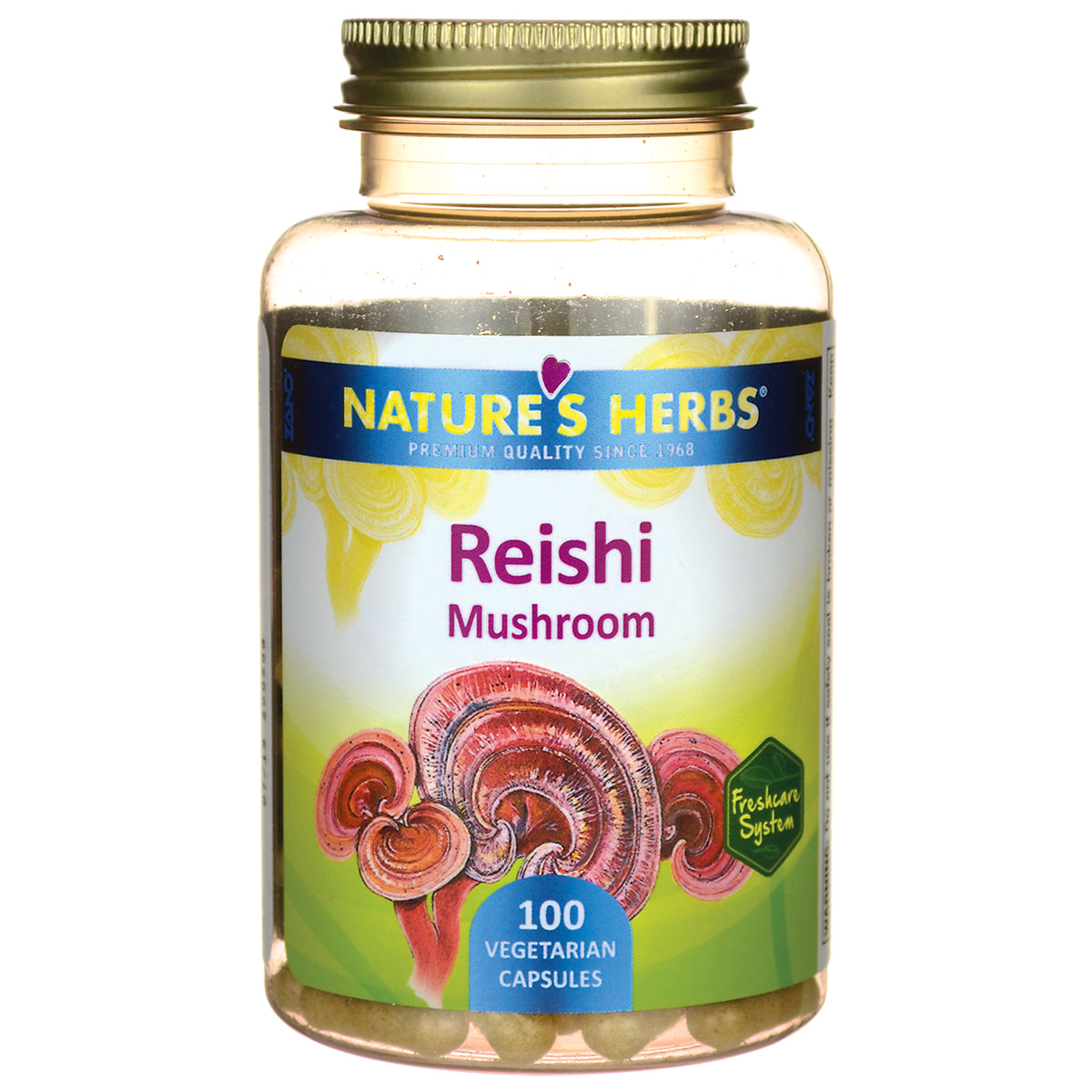 ZA189 | Nature's Herbs Reishi Mushroom supplement, 100 vegetarian capsules bottle
