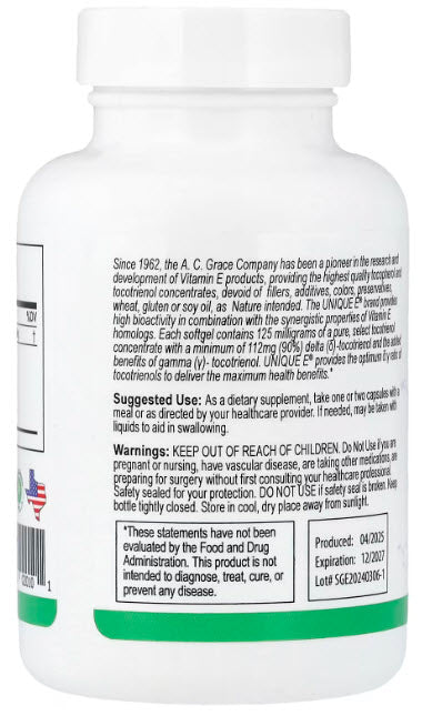 ACG009 | Back label with directions, warnings, and manufacturer information - Thumbnail