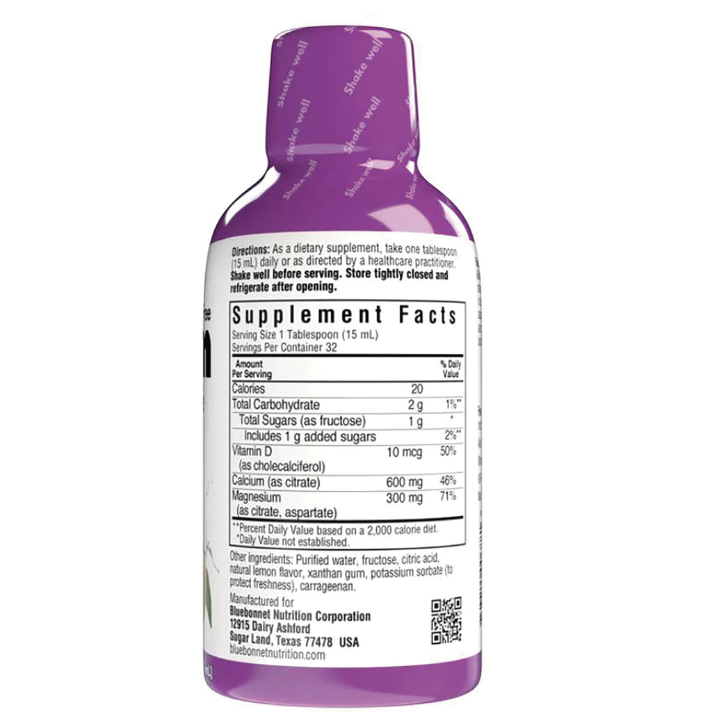 BLU090 | back of purple-capped supplement bottle showing Supplement Facts panel, serving size and directions - Thumbnail