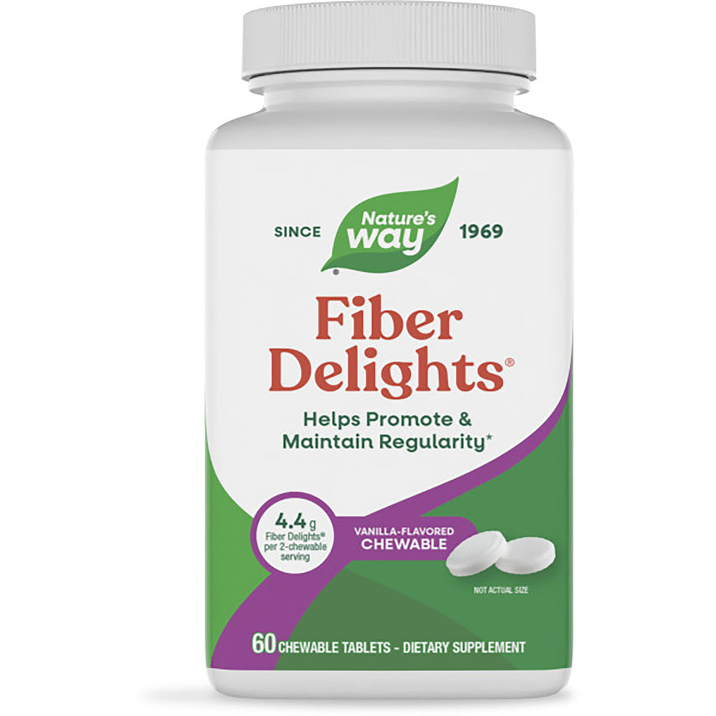 ET421 | Nature's Way Fiber Delights bottle, 60 vanilla-flavored chewable tablets - Thumbnail