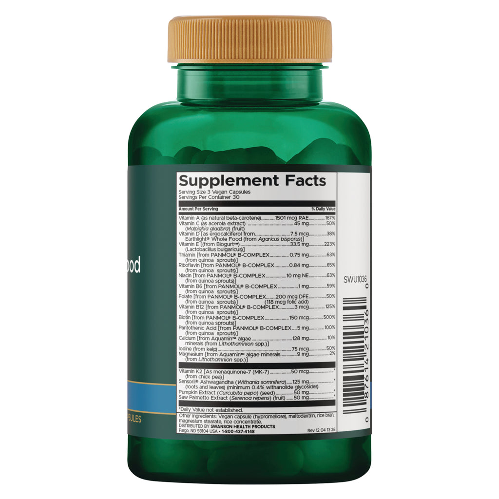 SWU1036 | Back label with supplement facts and serving information - Thumbnail