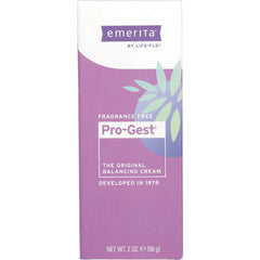 EMR012 | Emerita Pro-Gest fragrance free balancing cream box front showing brand logo and product name, net wt 2 oz