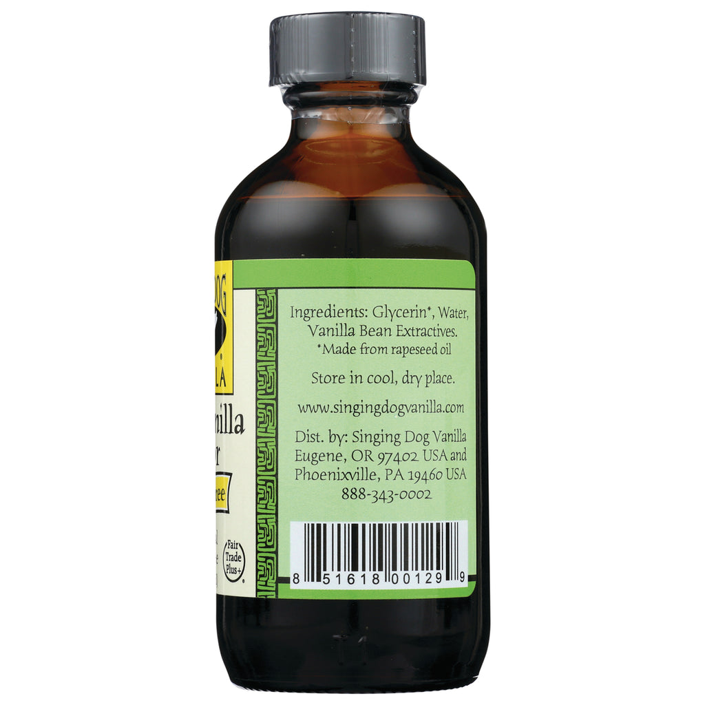 SDV005 | Back of amber glass bottle with green label showing ingredients, distributor details and barcode - Thumbnail