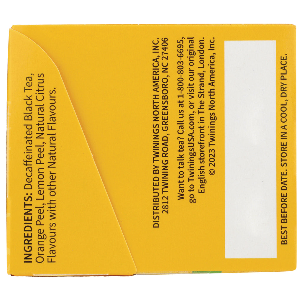 TWN018 | Back panel with ingredients: decaf black tea, orange peel, lemon peel, natural citrus flavours - Thumbnail