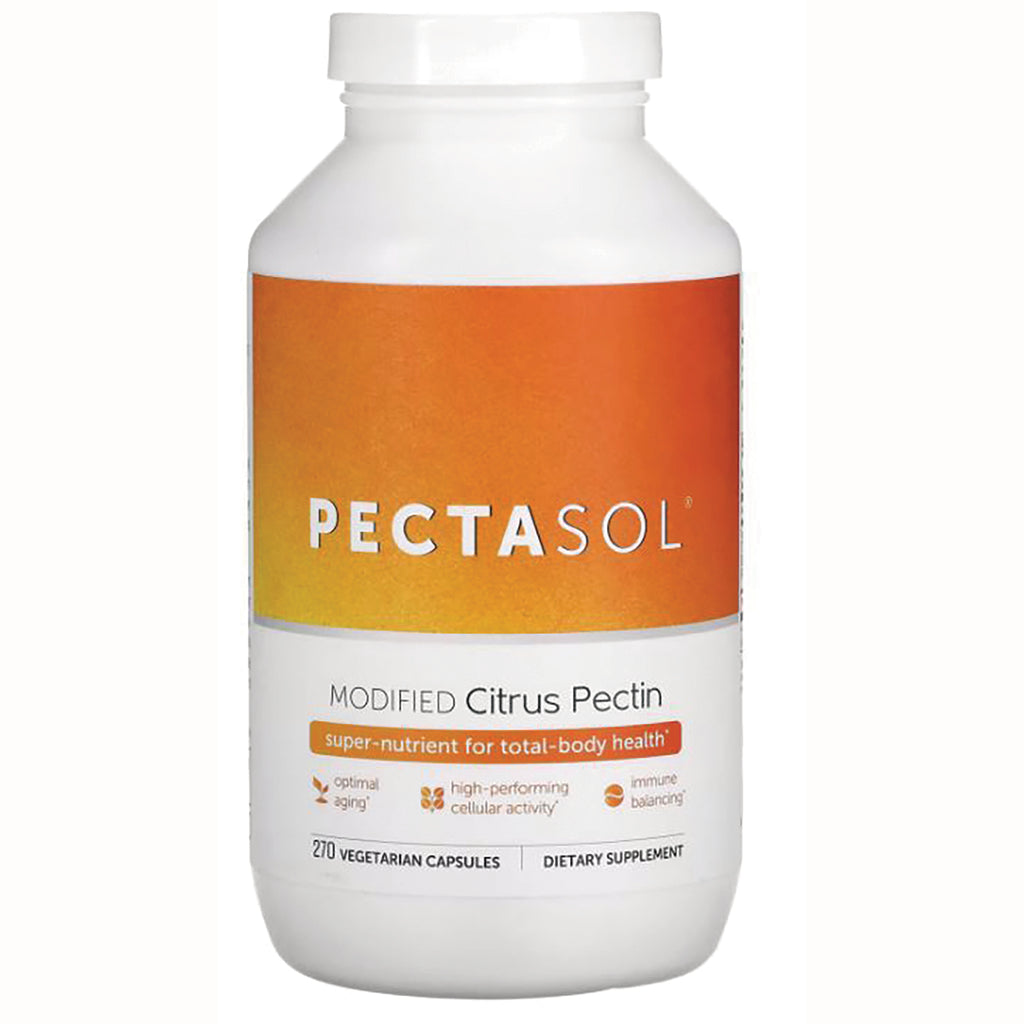 ECN003 | white supplement bottle labeled PECTASOL Modified Citrus Pectin, 270 vegetarian capsules dietary supplement - Thumbnail