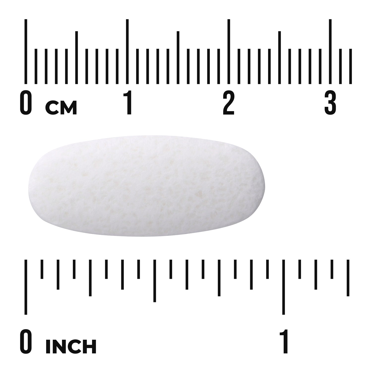 SWU112 | White oblong tablet with size scale in centimeters and inches