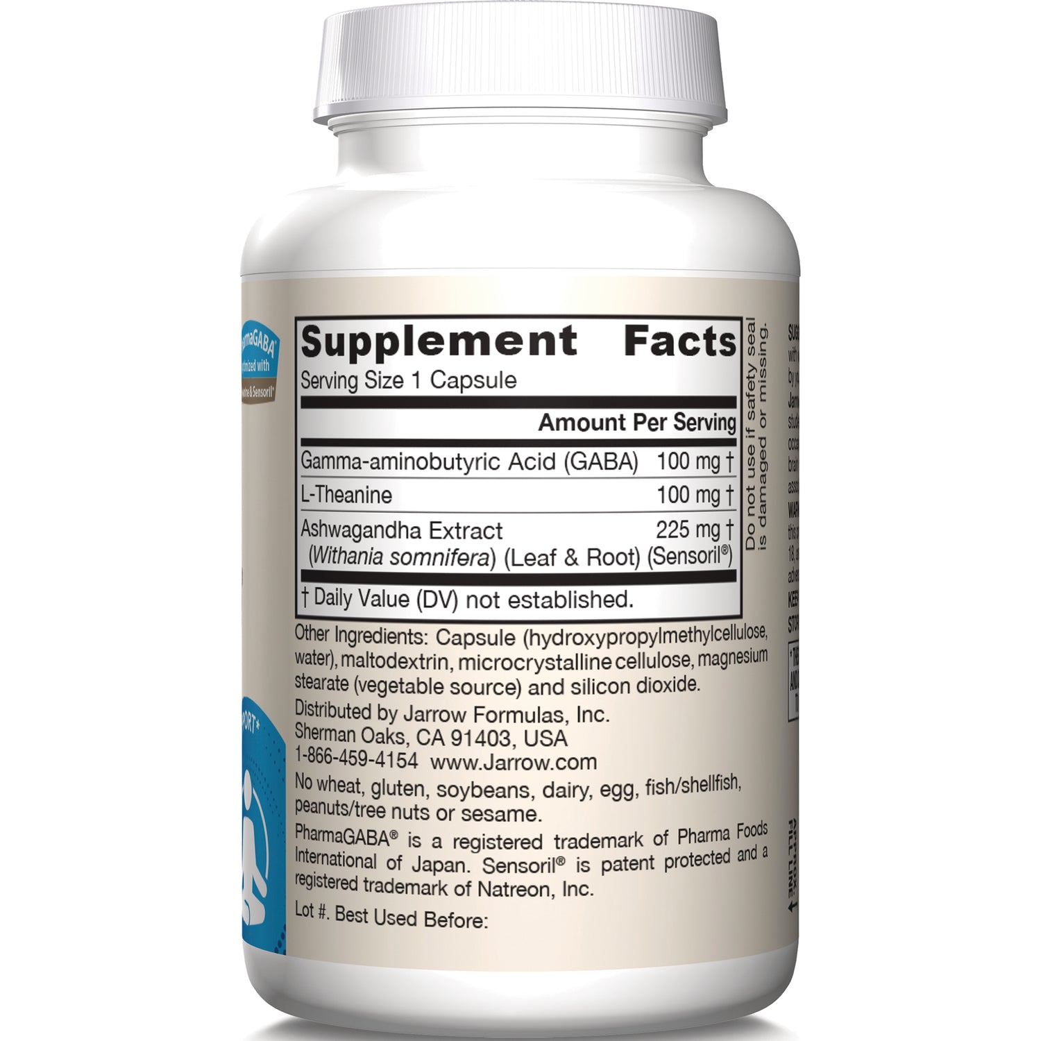 JR275 | back label showing Supplement Facts panel and ingredient text on white supplement bottle