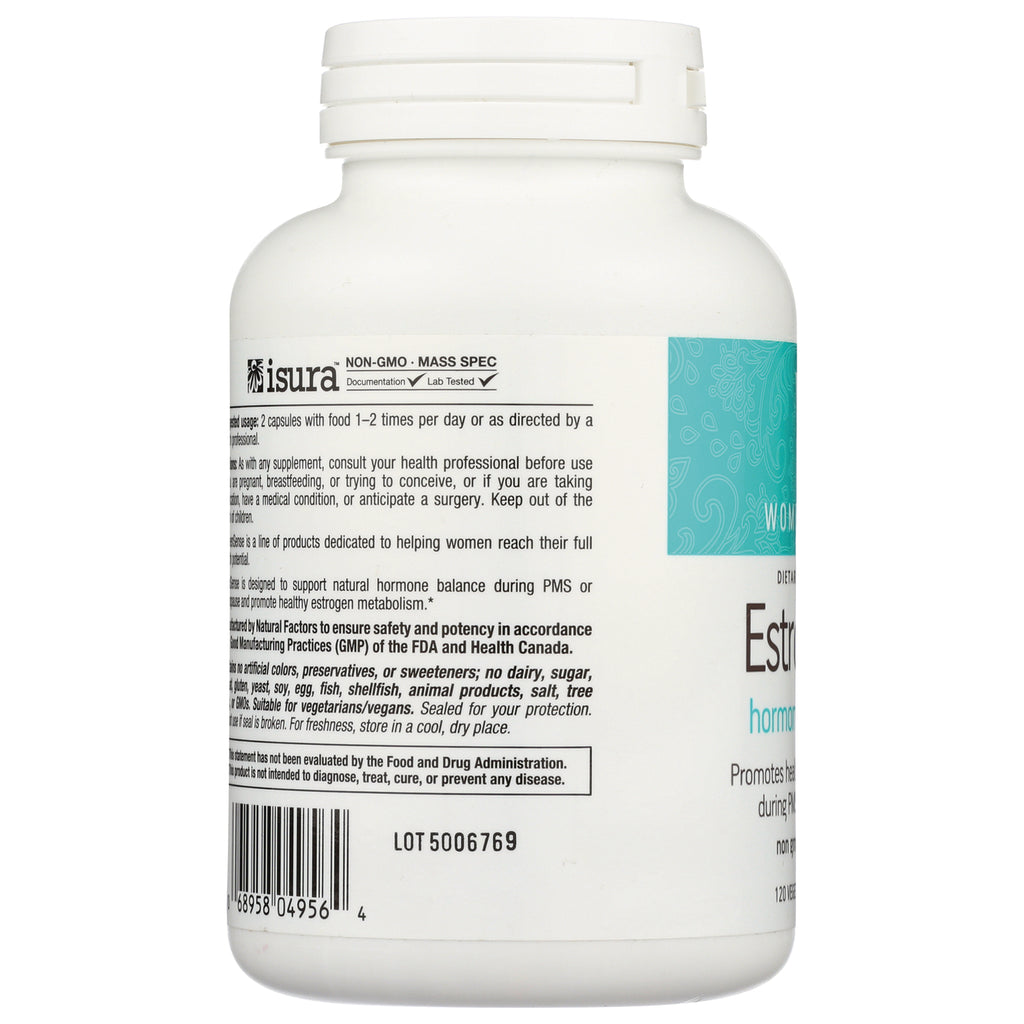 NFC111 | back label of white supplement bottle showing ingredient and usage text, barcode and lot number - Thumbnail