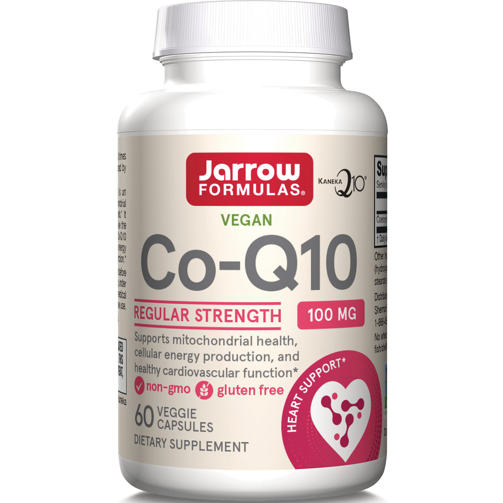 JR048 | Jarrow Formulas Vegan Co-Q10 regular strength 100 mg bottle front label, 60 veggie capsules dietary supplement - Thumbnail