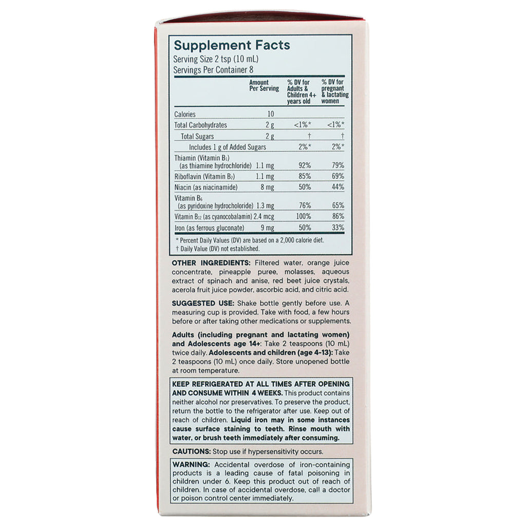 FL109 | back panel showing Supplement Facts table, ingredients, suggested use, warnings and storage instructions - Thumbnail