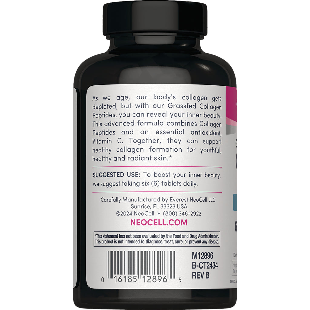 NEC042 | Back label of collagen supplement bottle showing suggested use, manufacturer details and barcode - Thumbnail