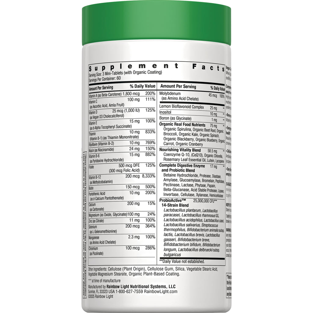 RBL172 | back of white supplement bottle showing Supplement Facts panel and ingredient list - Thumbnail
