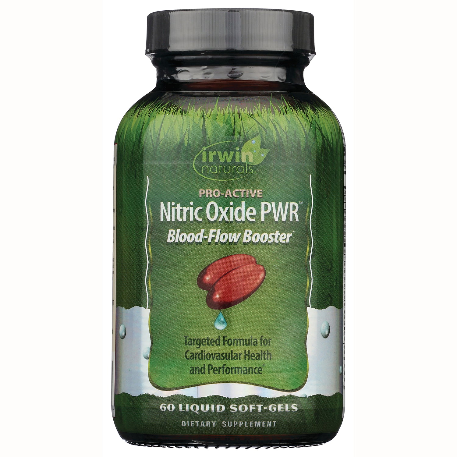 IR281 | Irwin Naturals Pro-Active Nitric Oxide PWR Blood-Flow Booster 60 liquid soft-gels bottle