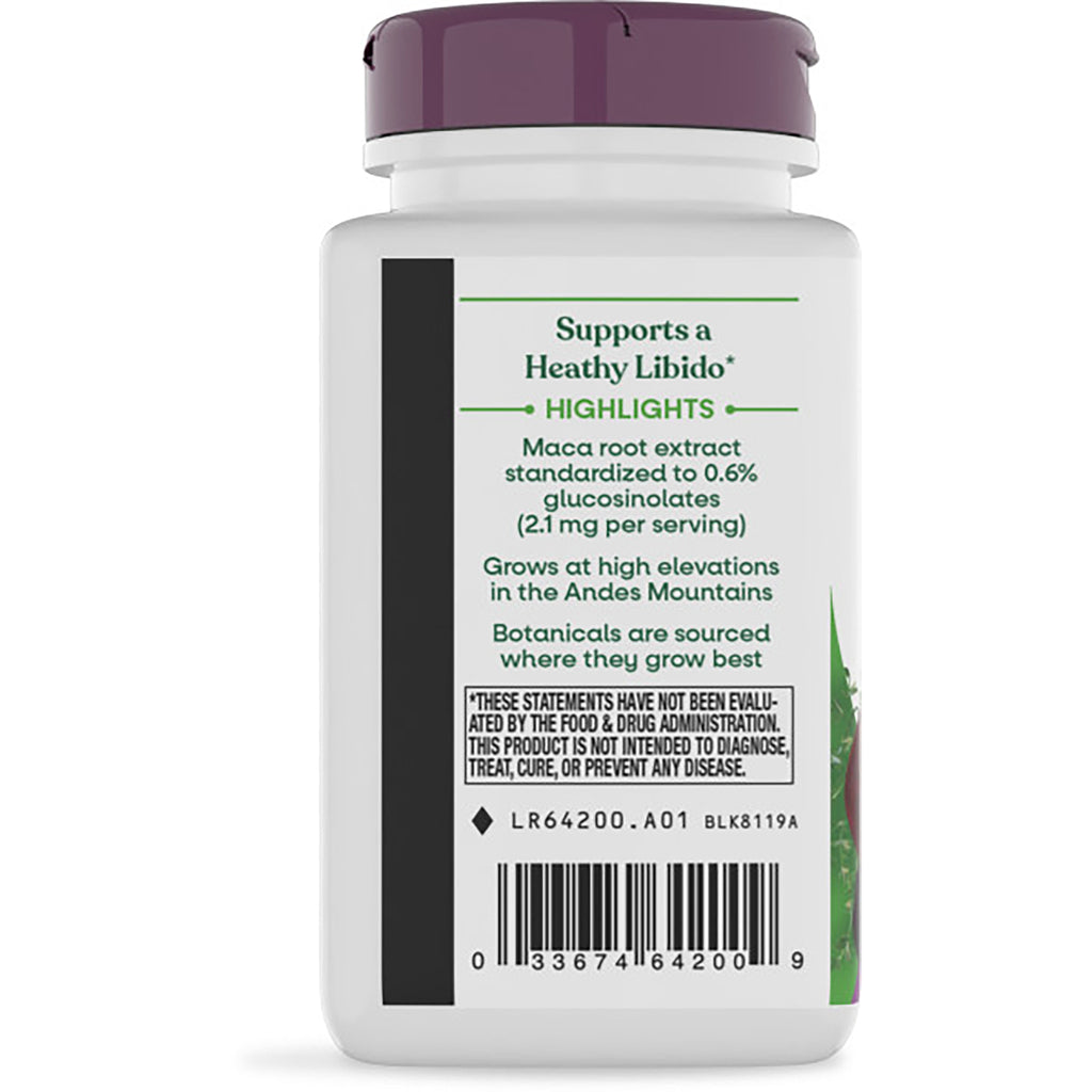 NW772 | back label of supplement bottle reading Supports healthy libido and Maca description with barcode - Thumbnail