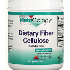 NCL032 | Nutricology Dietary Fiber Cellulose supplement jar, 250 grams, hypoallergenic label