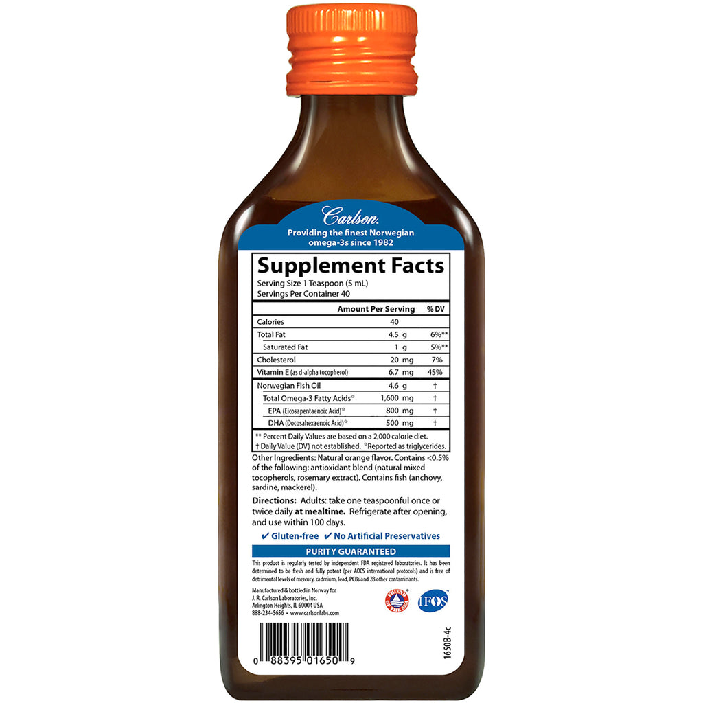 CSN006 | back label showing Supplement Facts, ingredients, directions and barcode on a brown bottle - Thumbnail
