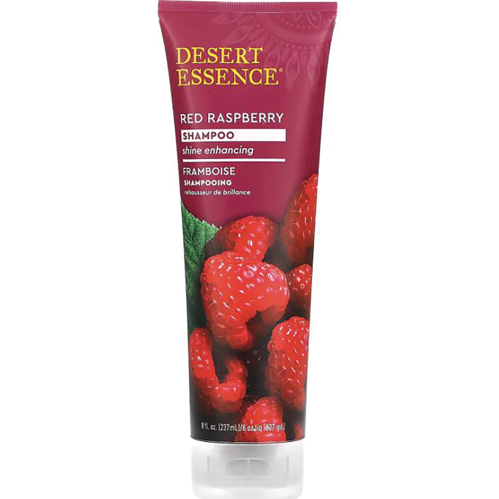 DST040 | Desert Essence red raspberry shine enhancing shampoo tube with raspberry images - Thumbnail