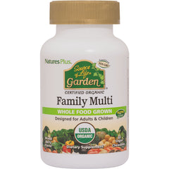 NTP326 | Source of Life Garden Family Multi front bottle, USDA Organic whole food grown dietary supplement mixed berry flavor