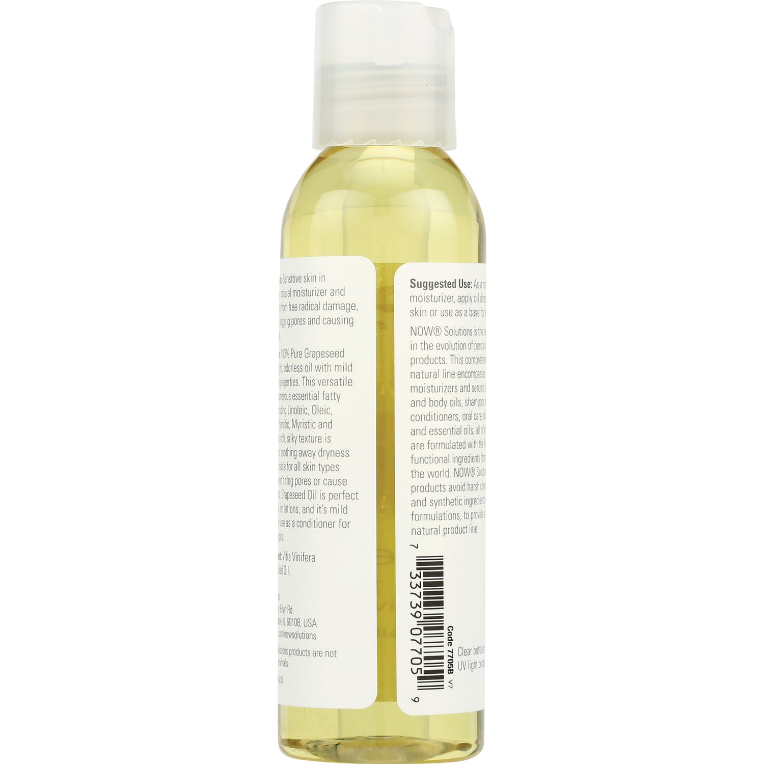 NWF610 | back of clear plastic bottle showing label text, suggested use and barcode