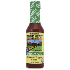 ARZ001 | Organic Jalapeo Pepper Sauce bottle, 5 fl oz, yellow label with green cap
