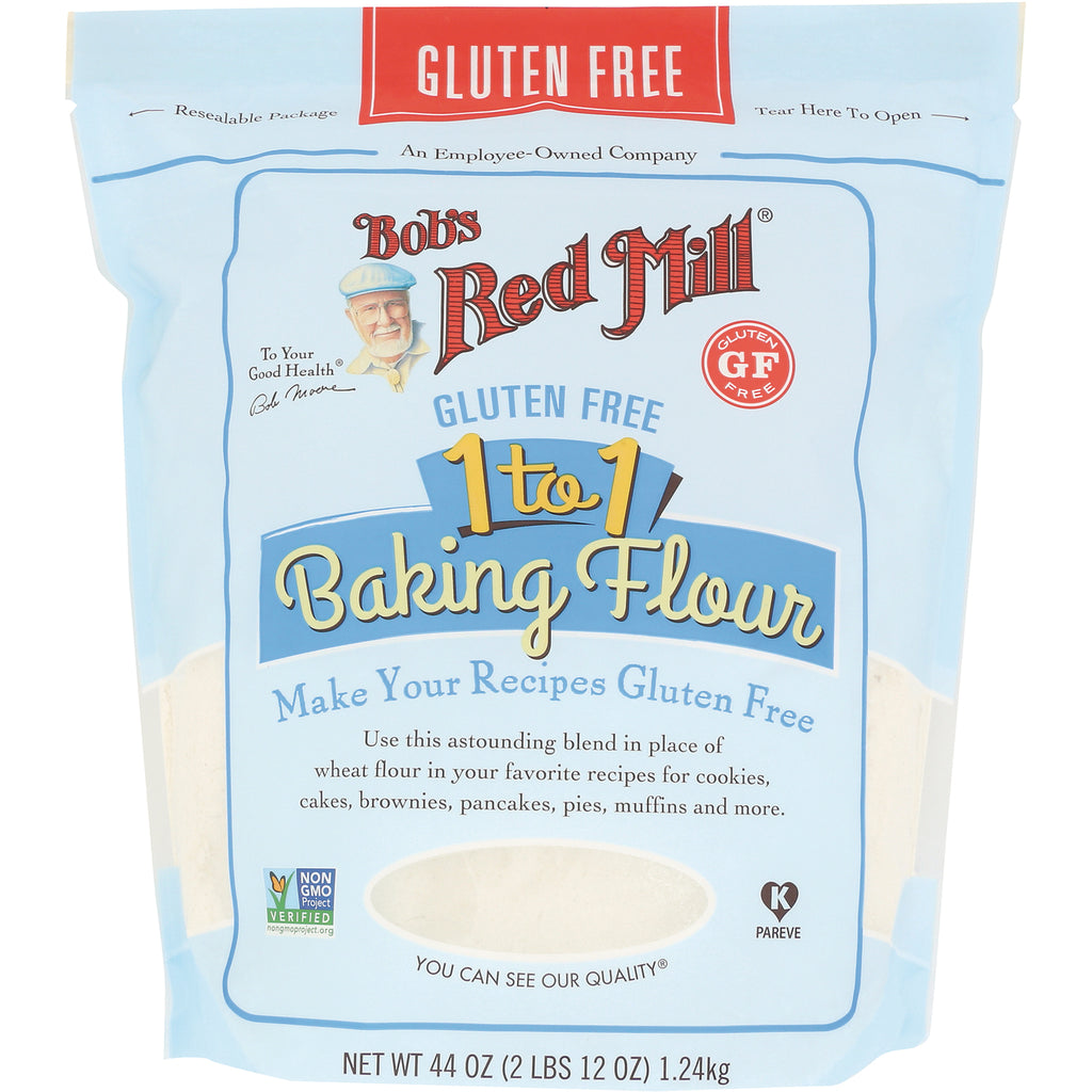 BOB342 | Bob's Red Mill gluten free 1 to 1 Baking Flour front of 44 oz resealable bag - Thumbnail