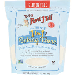 BOB342 | Bob's Red Mill gluten free 1 to 1 Baking Flour front of 44 oz resealable bag