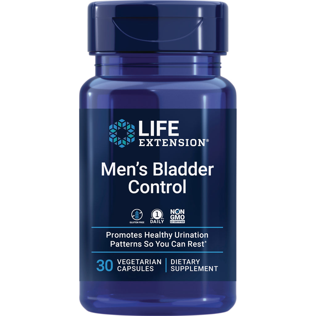LE477 | Life Extension Men's Bladder Control bottle labeled 30 vegetarian capsules dietary supplement - Thumbnail