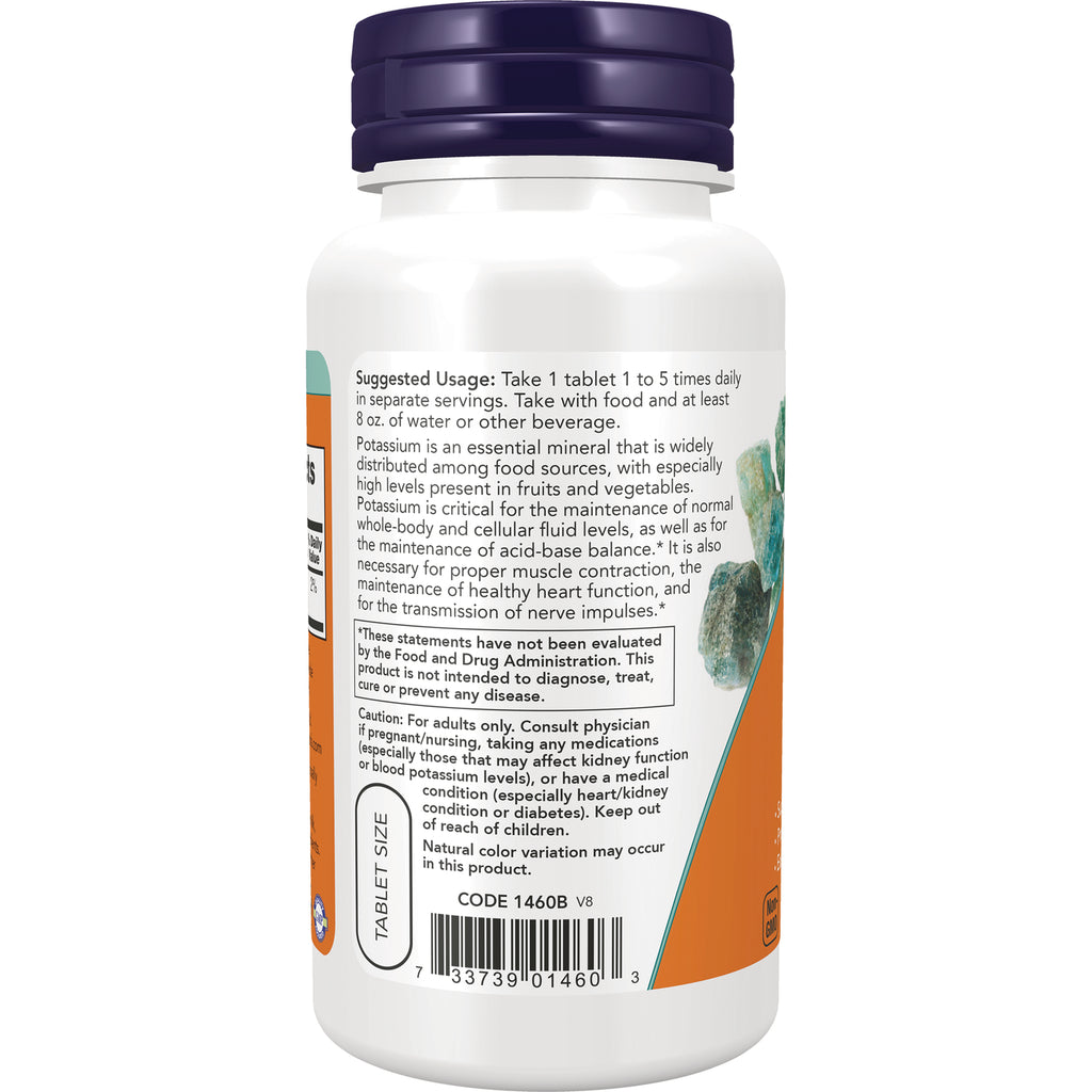 NWF698 | Back label of white supplement bottle showing suggested usage, warnings, barcode and tablet size illustration - Thumbnail