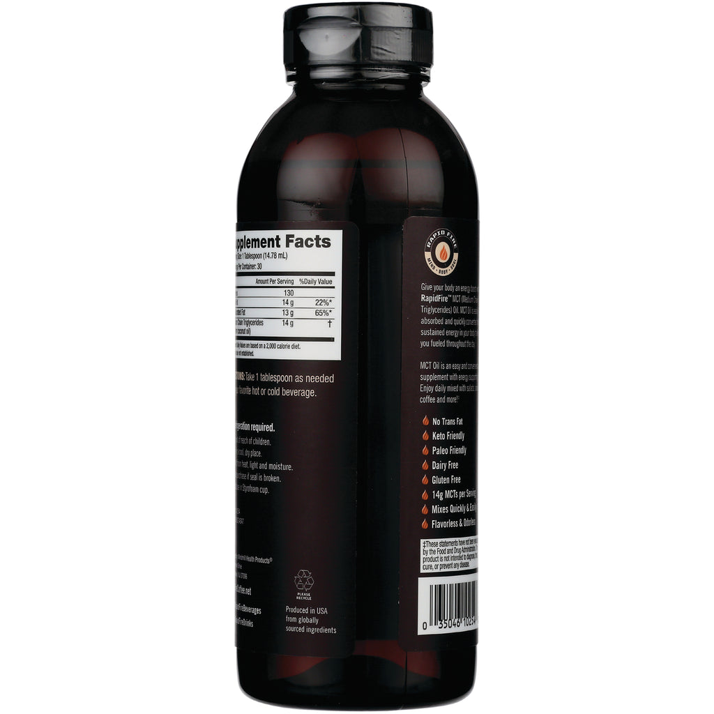 RPF001 | Back of dark brown supplement bottle showing supplement facts panel, ingredient text, and barcode - Thumbnail