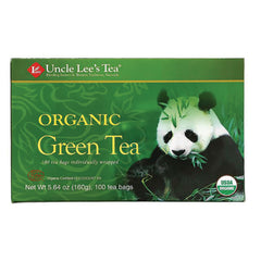 UL016 | Uncle Lee's Tea Organic Green Tea box, 100 tea bags, USDA Organic