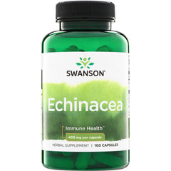 SW423 | Swanson Echinacea supplement bottle, 400 mg per capsule, 100 capsules, front label 'Immune Health'
