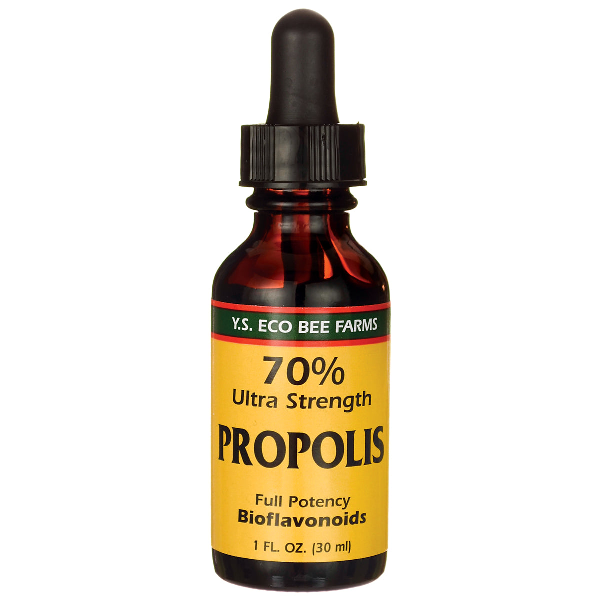 YS011 | Y.S. Eco Bee Farms Propolis 70% Ultra Strength dropper, 1 fl oz