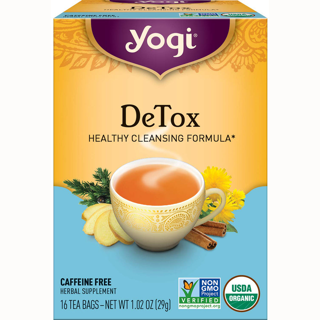 AHW003 | Yogi DeTox Healthy Cleansing Formula caffeine-free tea, 16 tea bags, Non-GMO Project Verified, USDA Organic - Thumbnail