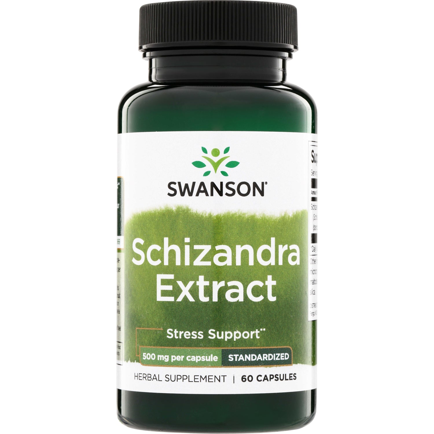 SWH151 | Swanson Schizandra Extract bottle, Stress Support, 500 mg per capsule, standardized, 60 capsules