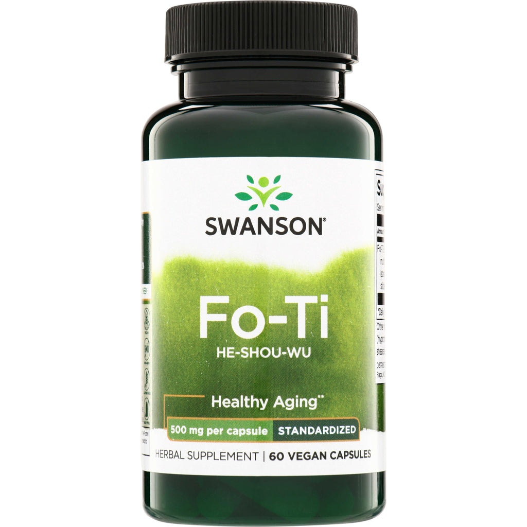 SWH235 | Swanson Fo-Ti (He-Shou-Wu) supplement bottle, 500 mg per capsule, 60 vegan capsules - Thumbnail