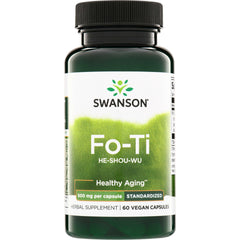 SWH235 | Swanson Fo-Ti (He-Shou-Wu) supplement bottle, 500 mg per capsule, 60 vegan capsules