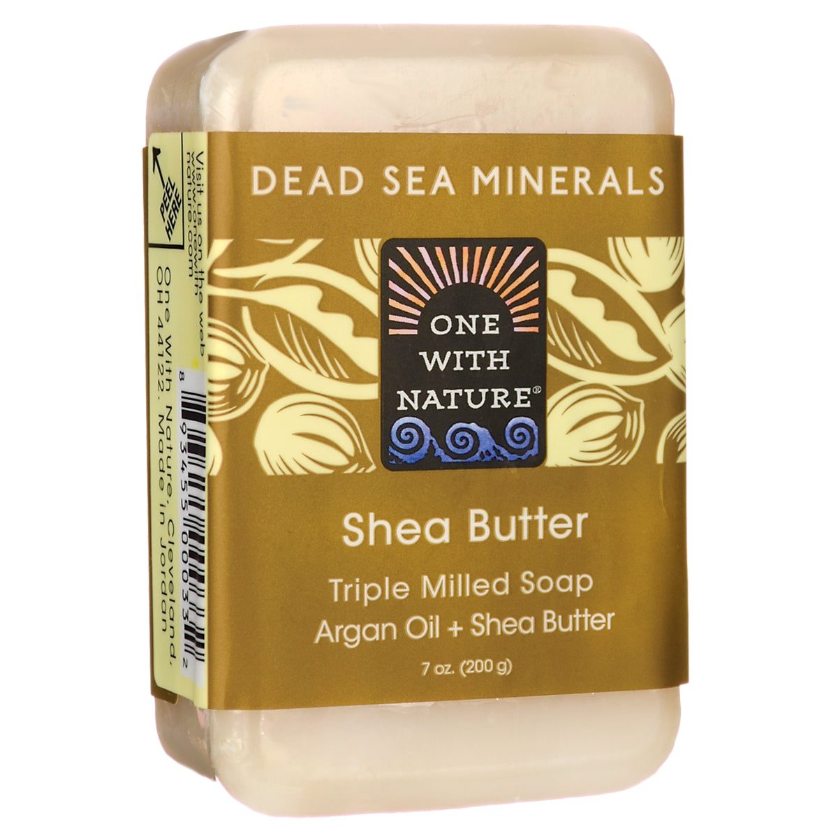 OWN008 | One With Nature Shea Butter triple milled soap bar with Dead Sea minerals, 7 oz