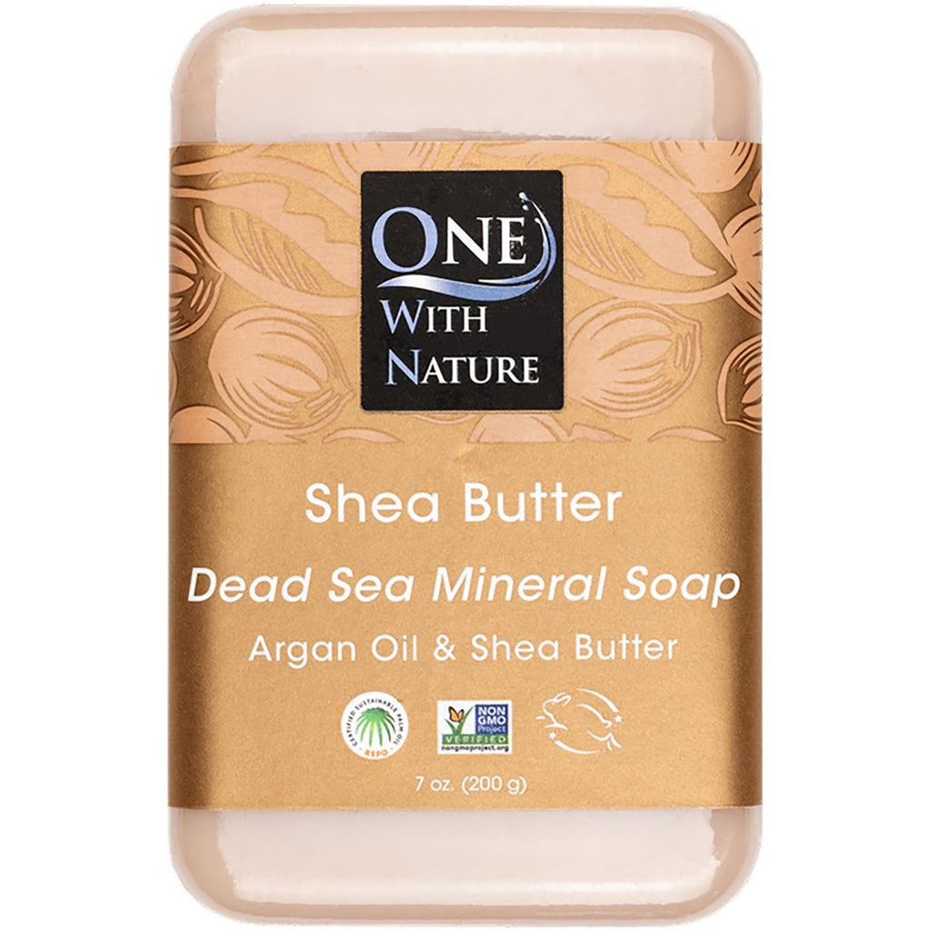 OWN008 | One With Nature Shea Butter triple milled soap bar with Dead Sea minerals, 7 oz - Thumbnail