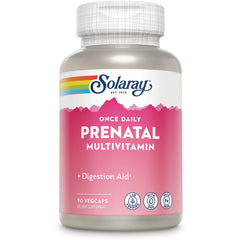 SLR386 | Solaray Once Daily Prenatal Multivitamin + Digestion Aid, 90 vegcaps