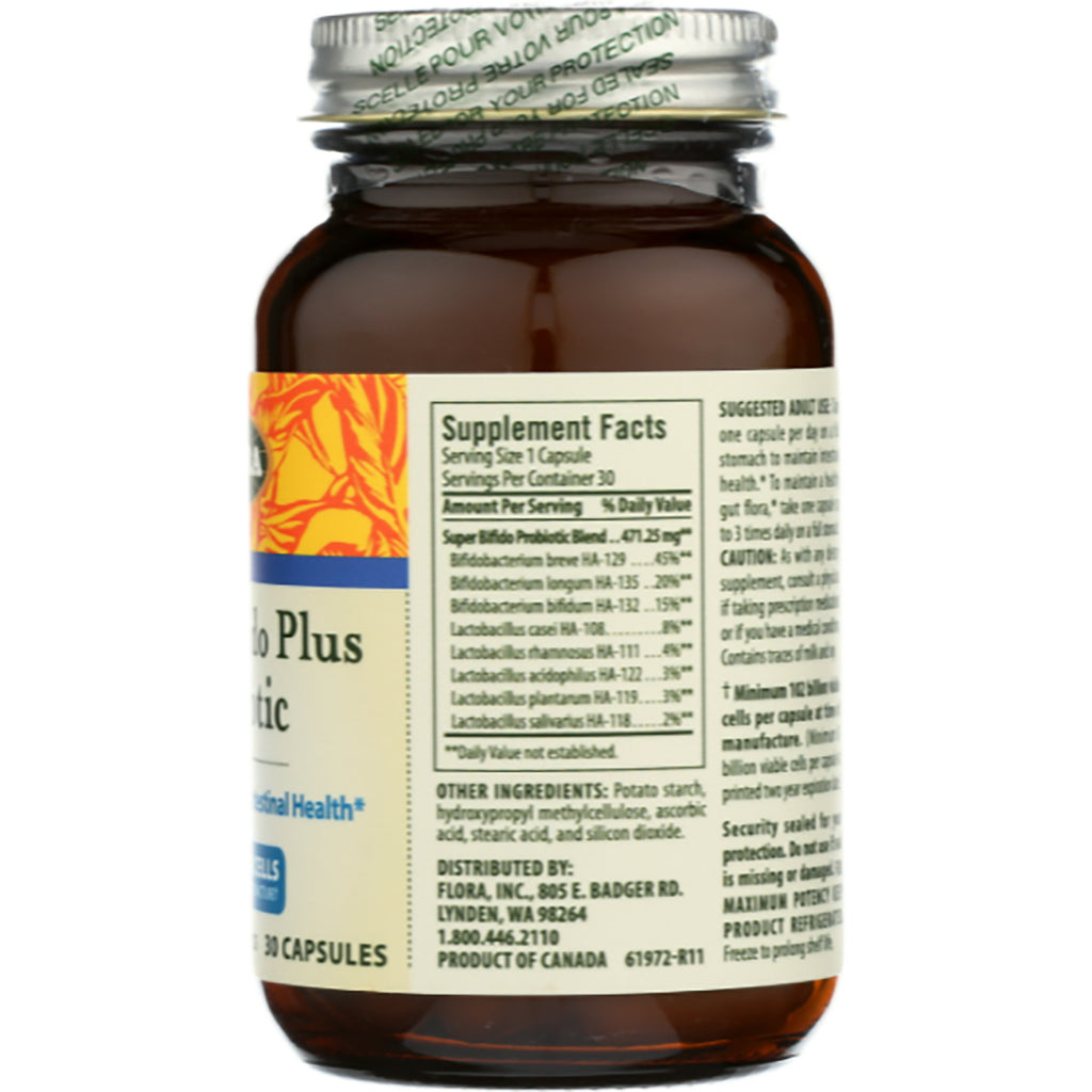 FL096 | Brown supplement bottle back showing Supplement Facts panel and ingredients text - Thumbnail