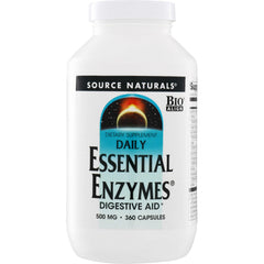 SN442 | Source Naturals Daily Essential Enzymes Digestive Aid, 500 mg, 360 capsules