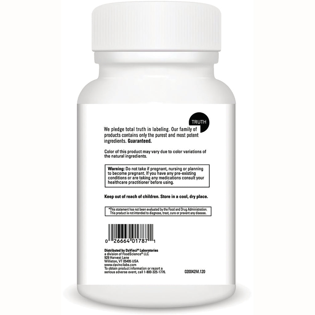DVL166 | back label of white supplement bottle showing warning text, barcode, and storage instructions - Thumbnail