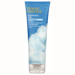 DST020 | Desert Essence fragrance free body wash tube, soothing formula, blue cloud packaging, 8 fl oz