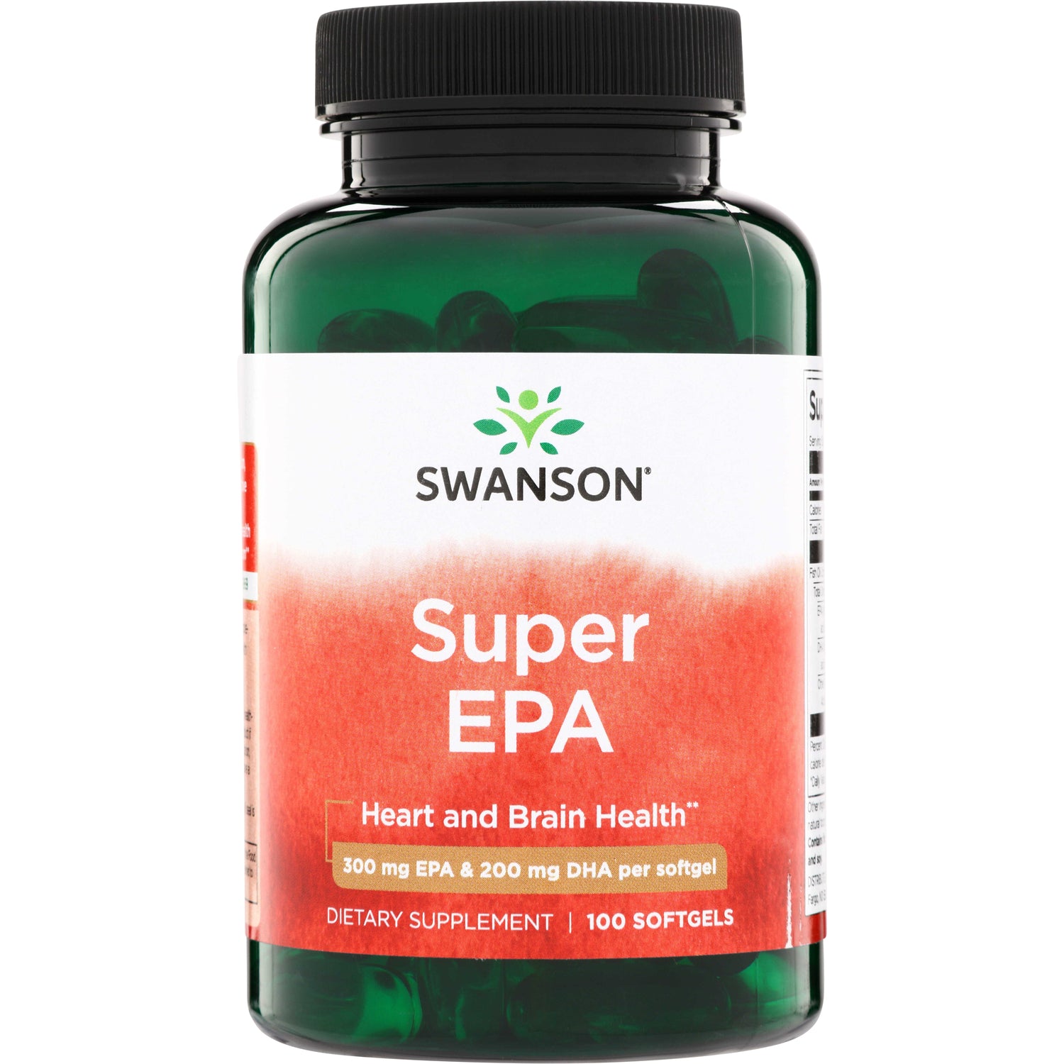 SWE098 | Swanson Super EPA, Heart and Brain Health, 300 mg EPA & 200 mg DHA per softgel, 100 softgels bottle