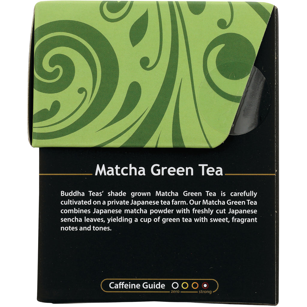 BUD006 | Back of Matcha Green Tea box showing product description and caffeine guide - Thumbnail